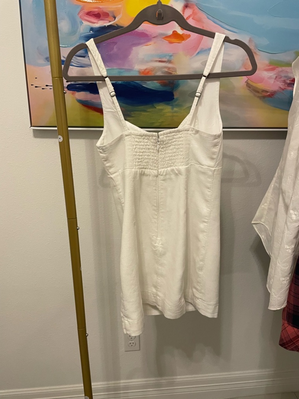 Abercrombie & Fitch White Sleeveless Dress XS summer vacation wedding bride - Picture 6 of 6
